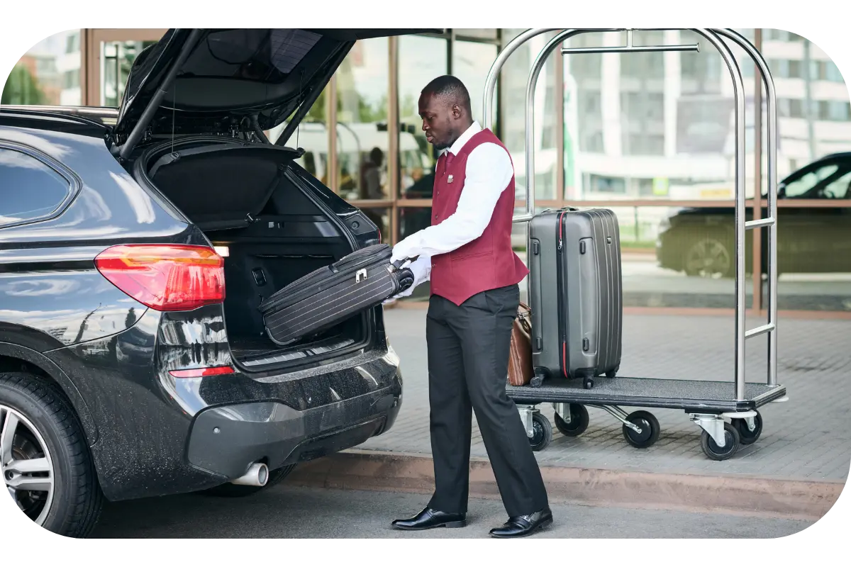 Professional chauffeur providing executive airport car service at MCO Orlando Florida